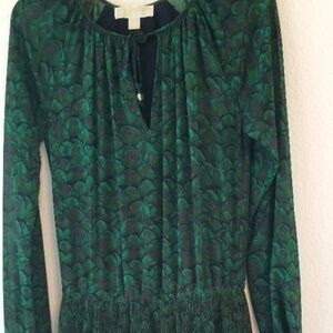 Michael Kors Printed Peacock Long Sleeve dress same print as Kate middleton